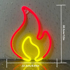 Flame Neon Sign - Red LED Fire Wall Light with USB Power - Dimmable Party Decor for Home, Kids Room & Gifts- Hanging or Tabletop