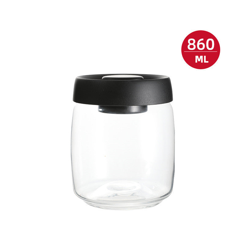 Vacuum and press the glass jar