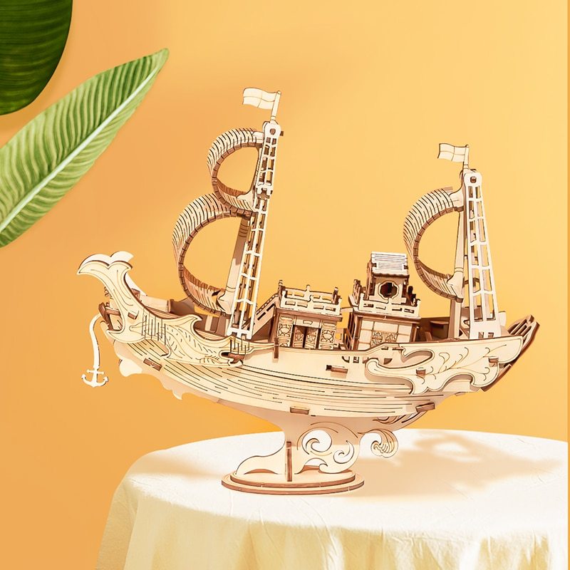 Wooden Puzzle Games Boat & Ship Model Toys