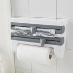 4-In-1 Kitchen Roll Holder Dispenser Kitchen Foil Film Wrap Tissue Paper 4 IN 1 Kitchen Roll Holder Dispenser