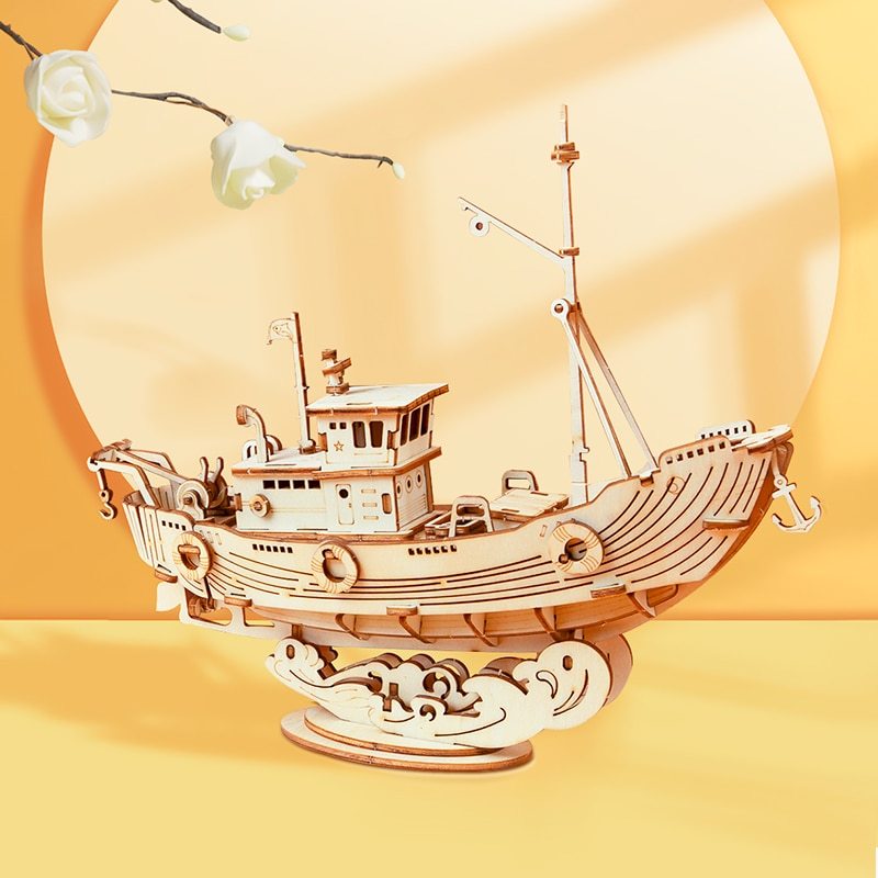Wooden Puzzle Games Boat & Ship Model Toys