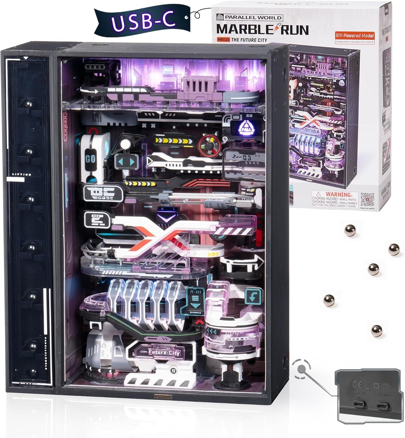 3D Puzzle Model Kit To Build Last City, Marble Run LED Glow In The Dark