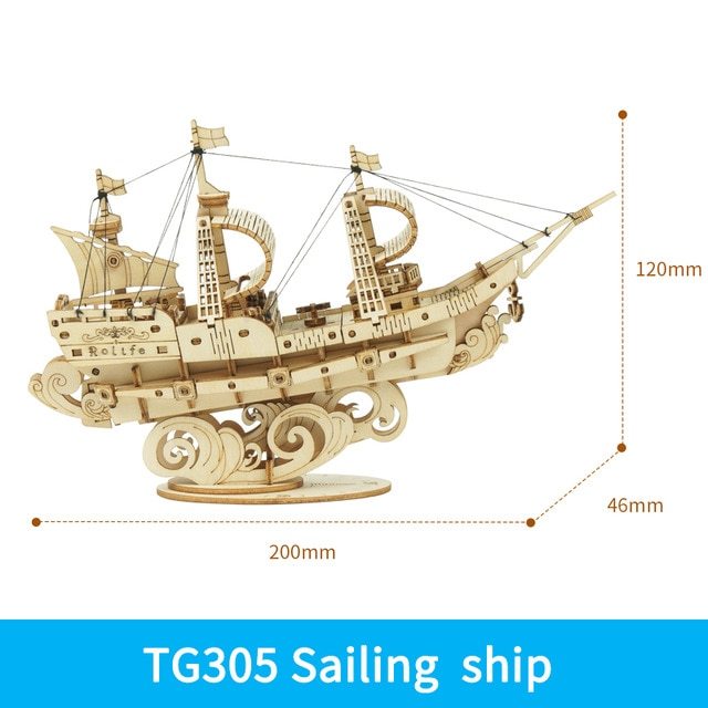 Wooden Puzzle Games Boat & Ship Model Toys