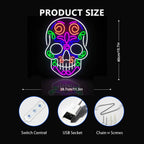 Halloween Skull Neon Sign LED Holiday Light, Edgy Gothic Wall Art Decor for Horror Party, Haunted House, Birthday Gifts for Men