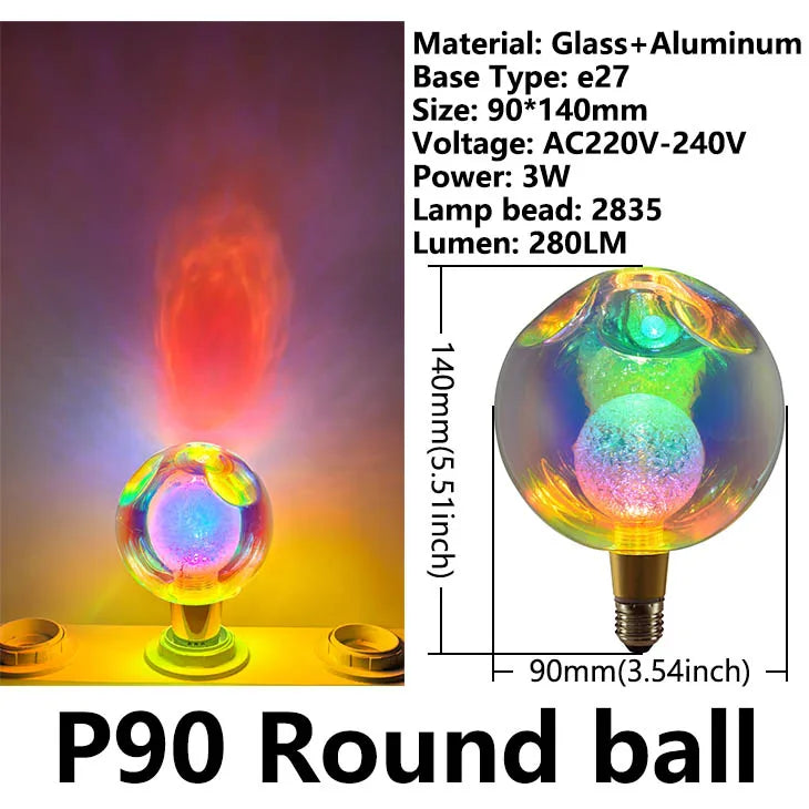 E27 P90 P120 P150 Round Ball LED Bulb AC 220V 3W Retro Vintage Lamp Decorative Lighting Decorative Edison Lamp Atmosphere lights