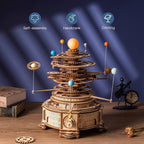 3D wooden puzzle mechanical cylinder rotatable, assembly, construction toy set