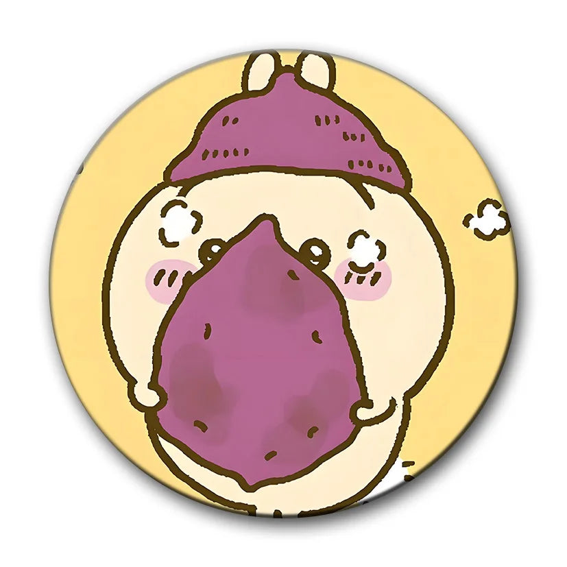 Flash Badge Cards Chiikawa Anime Cartoon Cute Style Girl Keychains Convenient Makeup Mirror Fridge Magnet ACG Accessories