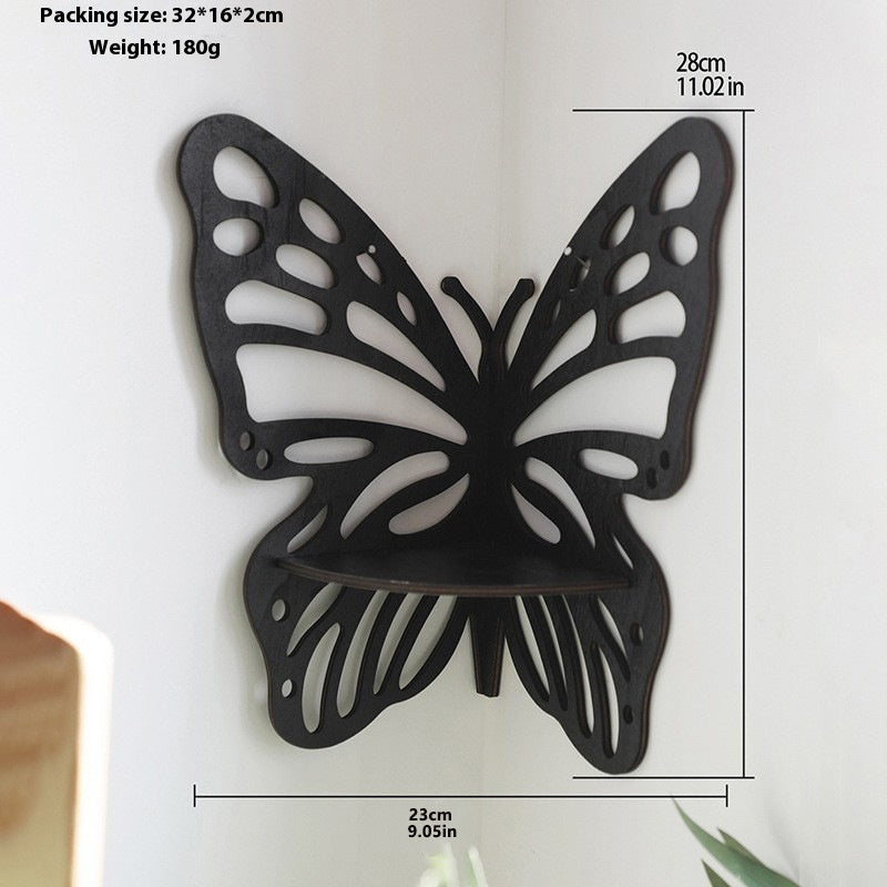 Wooden Butterfly Hollow Crystal Storage Rack