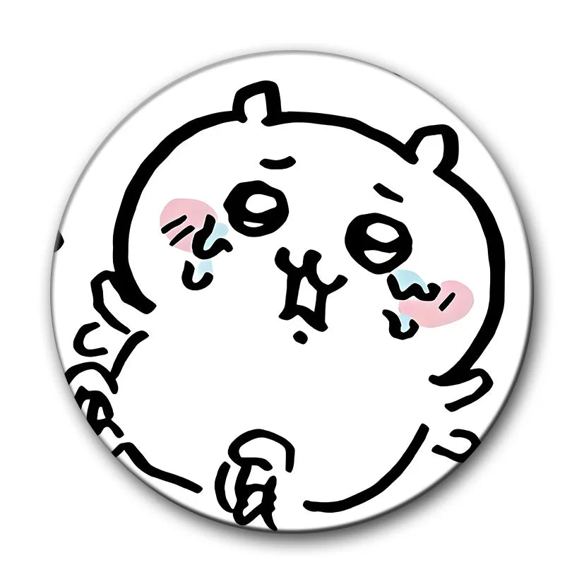 Flash Badge Cards Chiikawa Anime Cartoon Cute Style Girl Keychains Convenient Makeup Mirror Fridge Magnet ACG Accessories