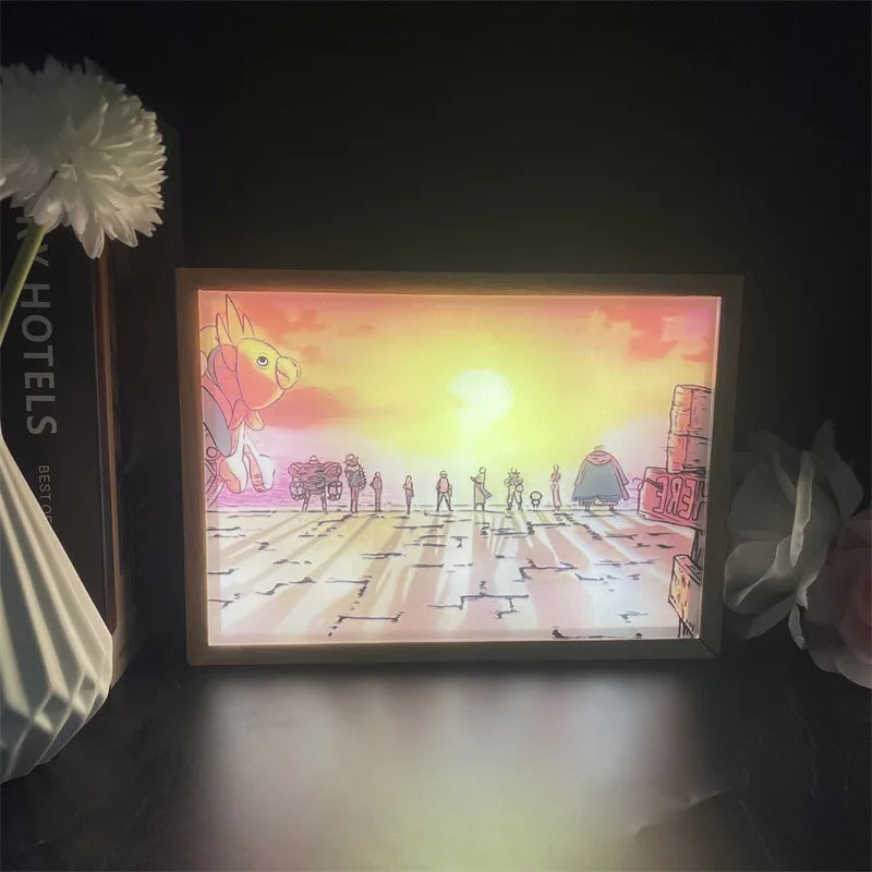Naruto Usb Night Light Anime Light Painting Bedroom Decoration Manga Paper Carving Lamp Desktop Decoration Sasuke Photo Frame