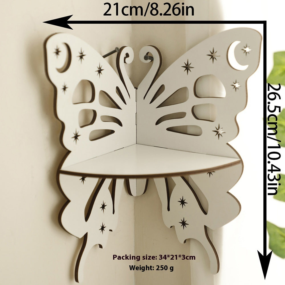 Wooden Butterfly Hollow Crystal Storage Rack