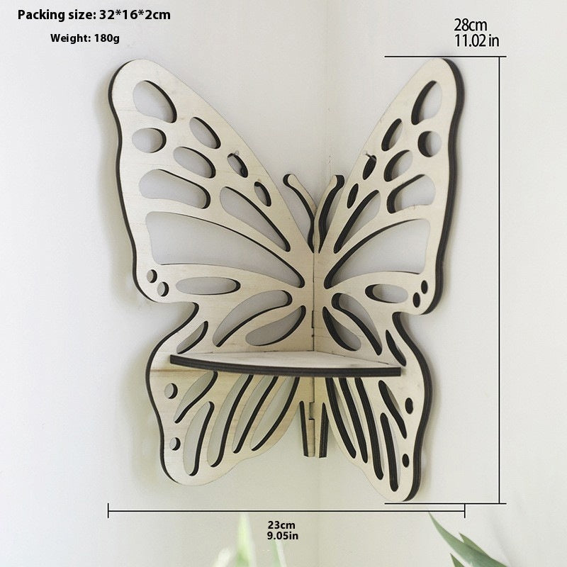 Wooden Butterfly Hollow Crystal Storage Rack
