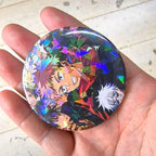 Thẻ huy hiệu Flash Chiikawa Anime Hoạt hình Dễ thương Phong cách Cô gái Móc khóa Gương trang điểm tiện lợi Nam châm tủ lạnh Phụ kiện ACG 