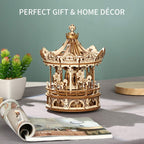 3D Wooden Puzzle Building Model Kit DIY Music Box Construction Kit Xoa