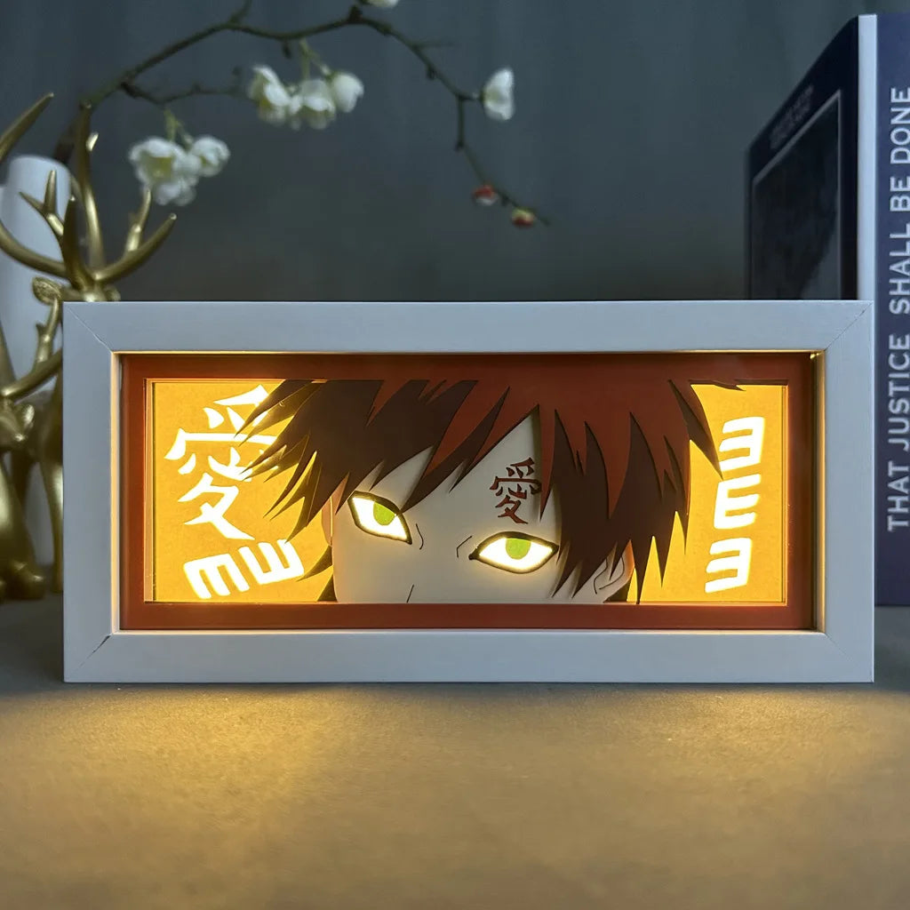 Naruto Usb Night Light Anime Light Painting Bedroom Decoration Manga Paper Carving Lamp Desktop Decoration Sasuke Photo Frame