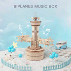 Music Box Model Kit for Building DIY Assembly Kit Airplane - Control Tower