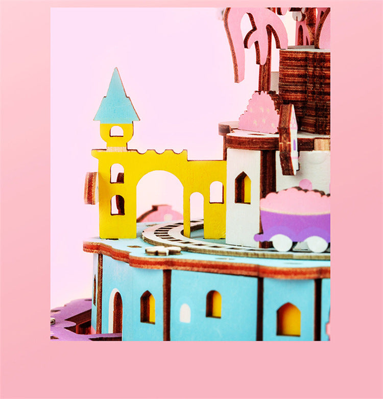 Holiday Gift 7 Kinds DIY 3D Puzzle Game Assembly Moveable Music Box Toy