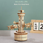 Music Box Model Kit for Building DIY Assembly Kit Airplane - Control Tower