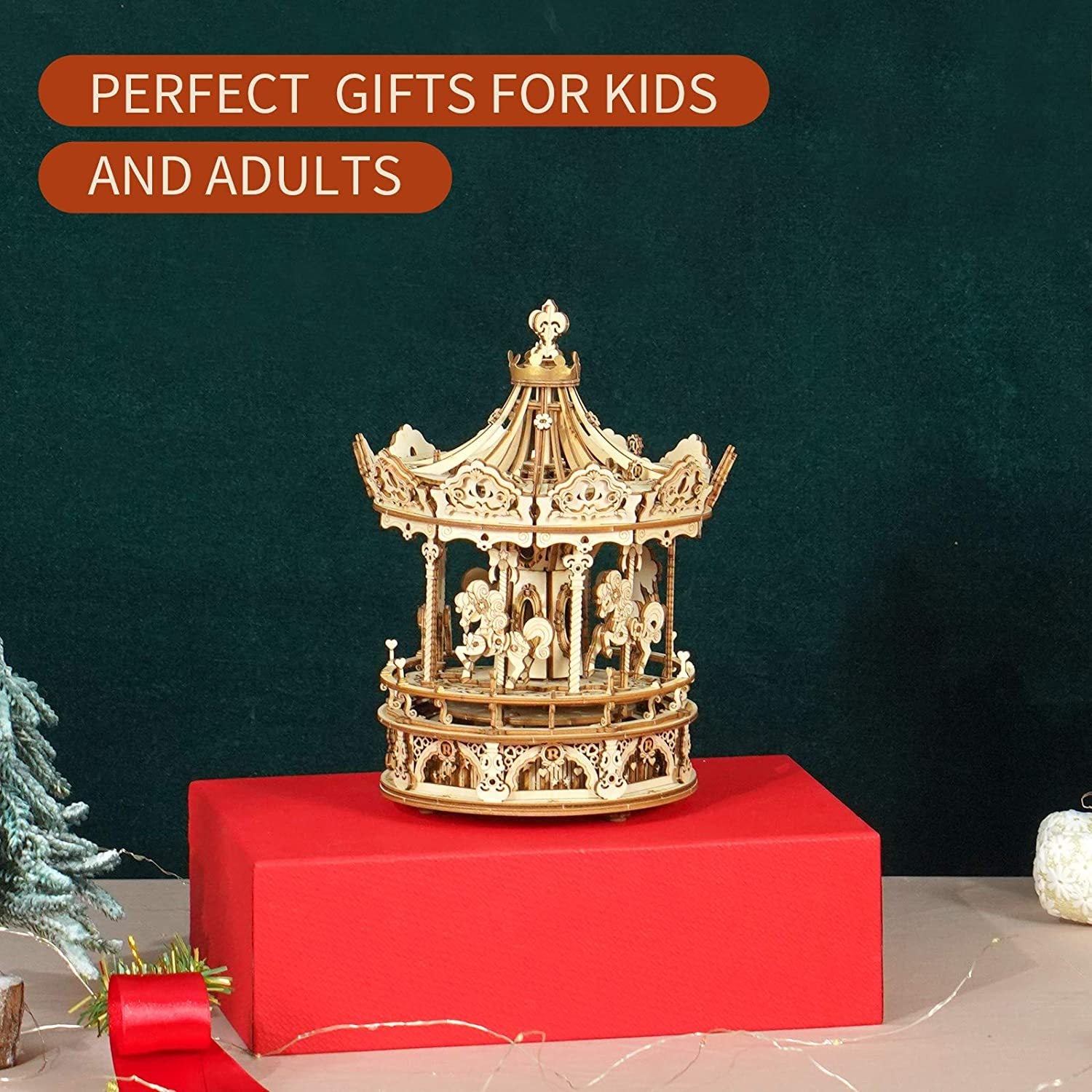 3D Wooden Puzzle Building Model Kit DIY Music Box Construction Kit Xoa