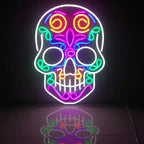Halloween Skull Neon Sign LED Holiday Light, Edgy Gothic Wall Art Decor for Horror Party, Haunted House, Birthday Gifts for Men
