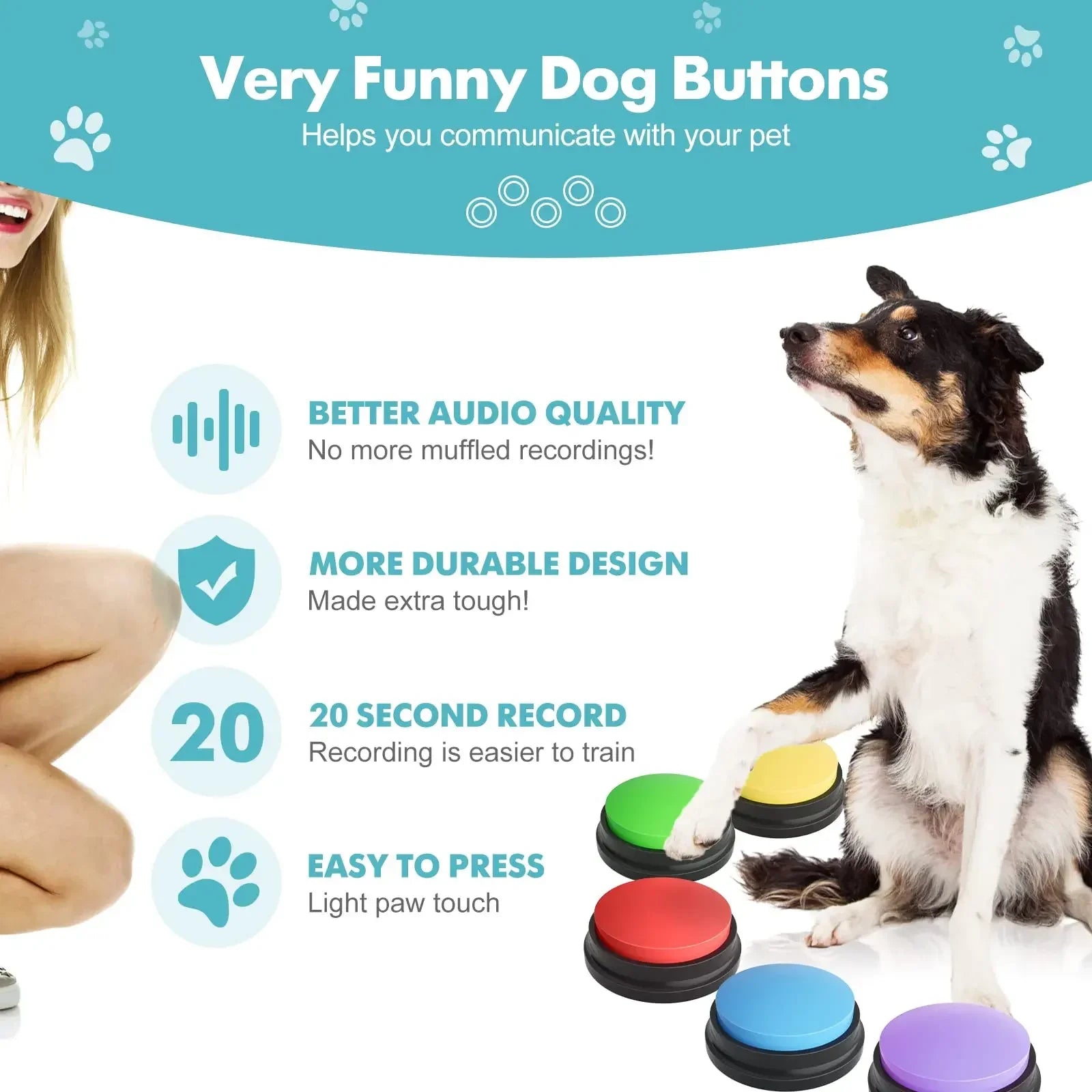 Funny Dog Recordable Pet Toys Travel Talking Pet Starters Dog