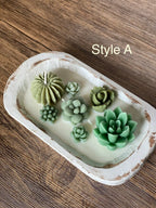 Arizona Dream Cactus Wooden Bowl Candle - Scented Garden Candle in Natural Wood