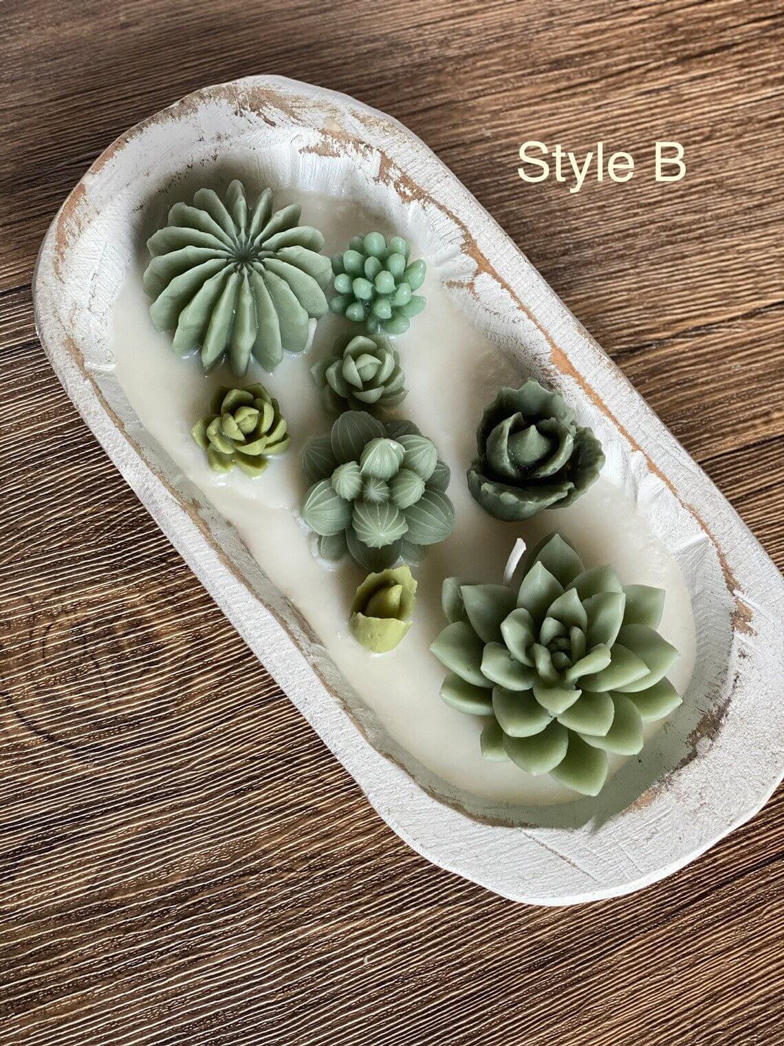 Arizona Dream Cactus Wooden Bowl Candle - Scented Garden Candle in Natural Wood