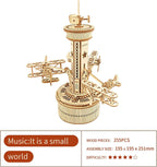 Music Box Model Kit for Building DIY Assembly Kit Airplane - Control Tower