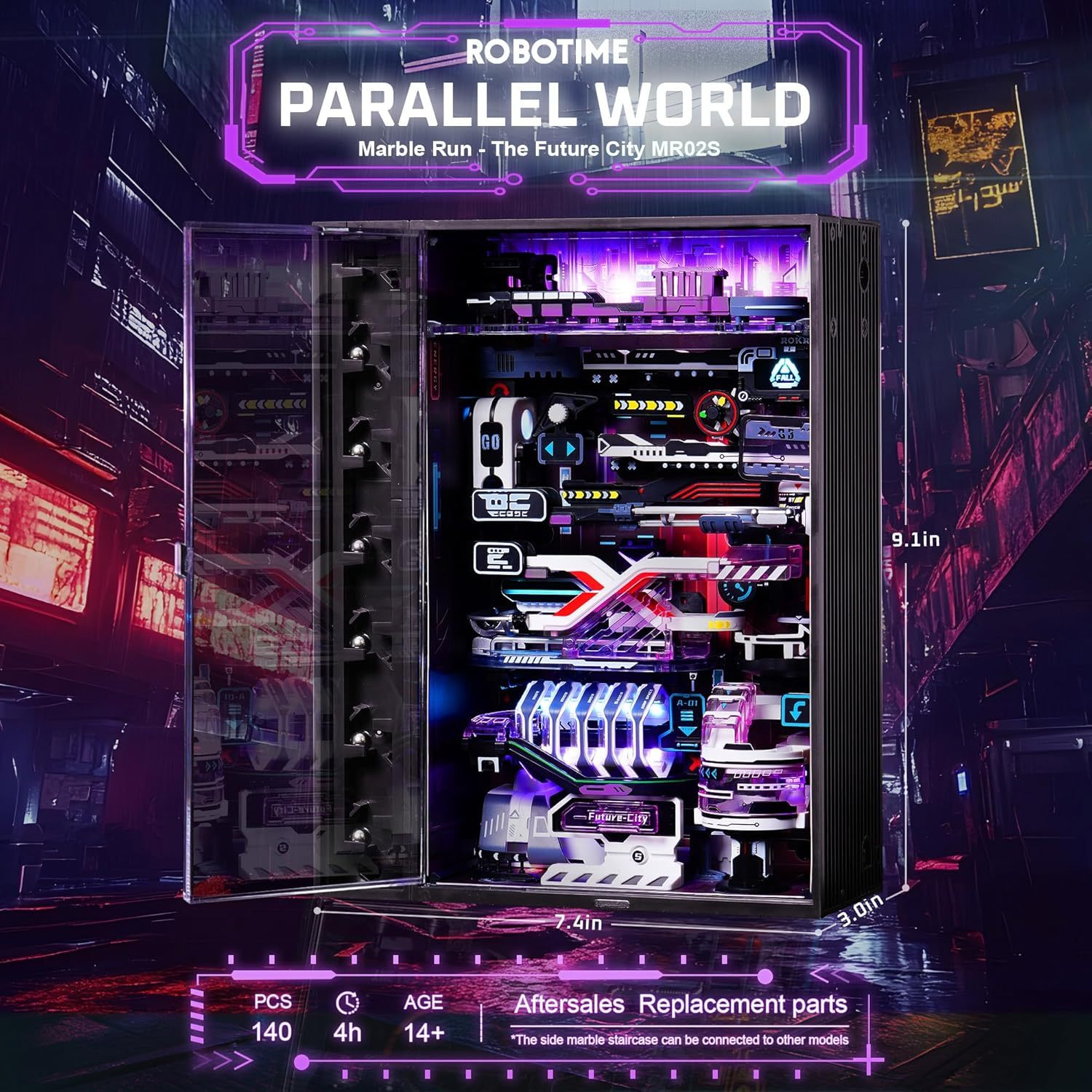 3D Puzzle Model Kit To Build Last City, Marble Run LED Glow In The Dark