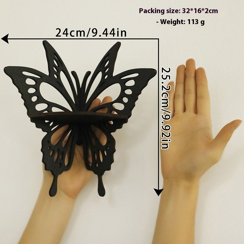 Wooden Butterfly Hollow Crystal Storage Rack