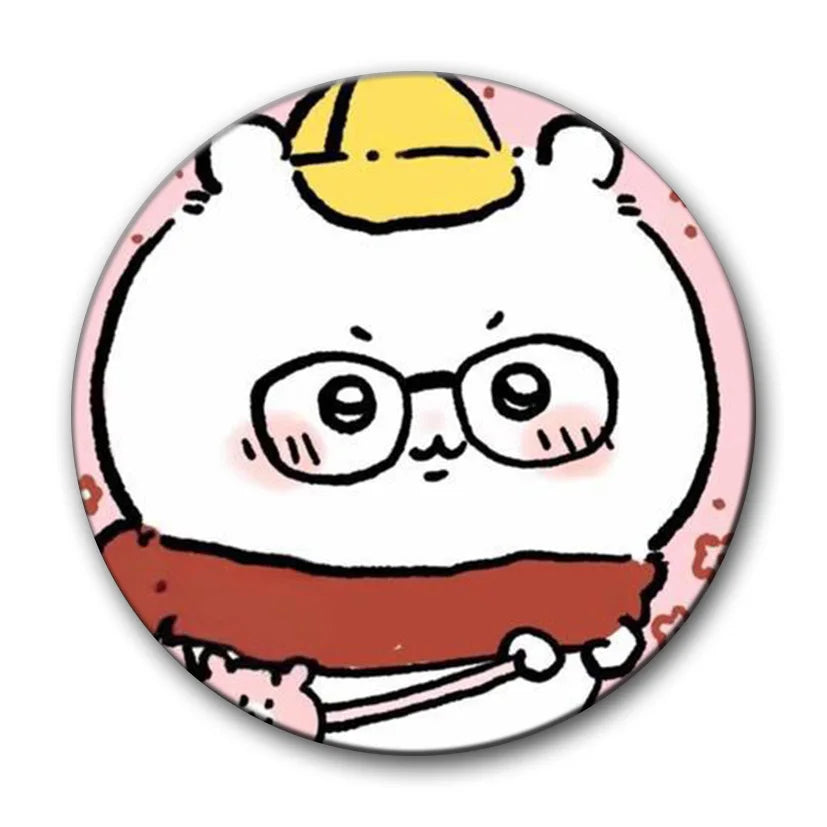 Flash Badge Cards Chiikawa Anime Cartoon Cute Style Girl Keychains Convenient Makeup Mirror Fridge Magnet ACG Accessories