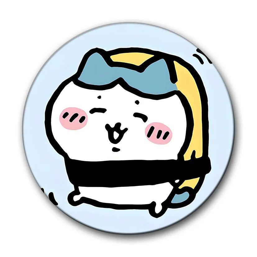 Flash Badge Cards Chiikawa Anime Cartoon Cute Style Girl Keychains Convenient Makeup Mirror Fridge Magnet ACG Accessories