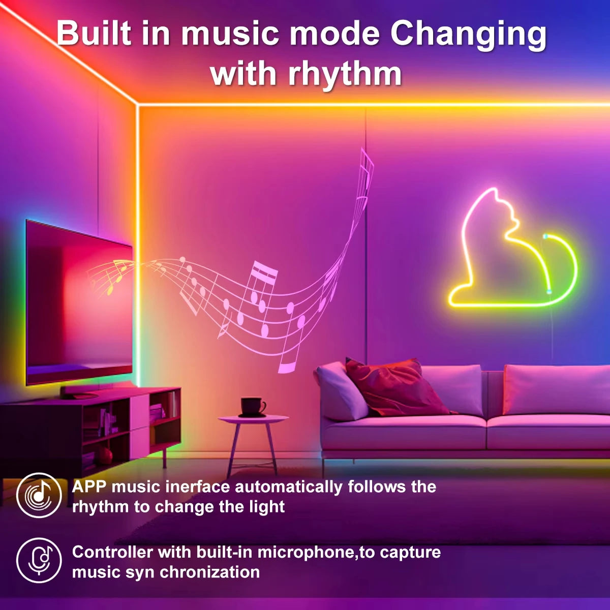 5V USB RGBIC Neon LED Strip,1/2/3/4/5/10M IP65 RGBIC Neon lamp tape with Bluetooth App and Remote For DIY Neon Deocor Lighting