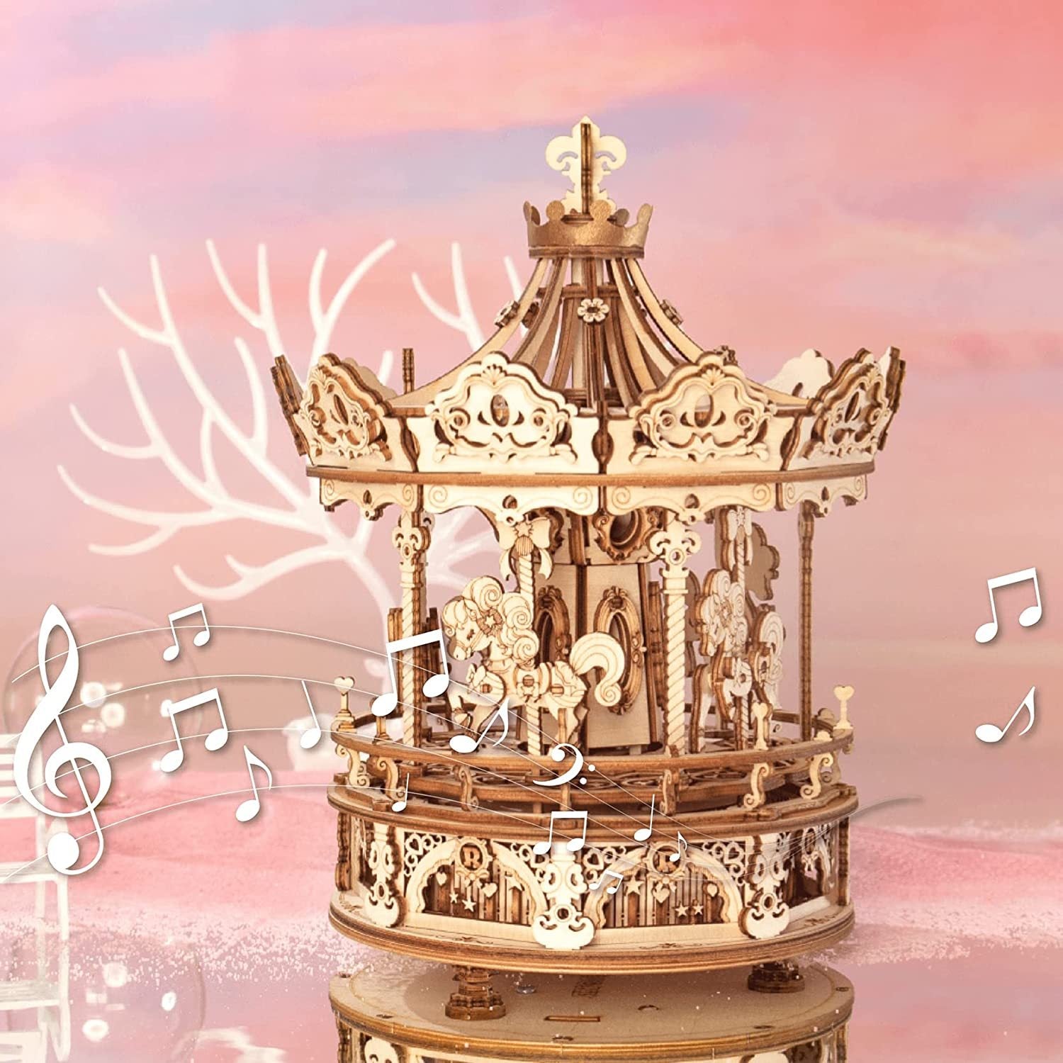 3D Wooden Puzzle Building Model Kit DIY Music Box Construction Kit Xoa