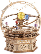 3D Wooden Starry Night Rotating Mechanical Music Box, Assembly Model