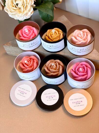Flower in a Jar Scented Candle – Handcrafted Soy Wax Gift
